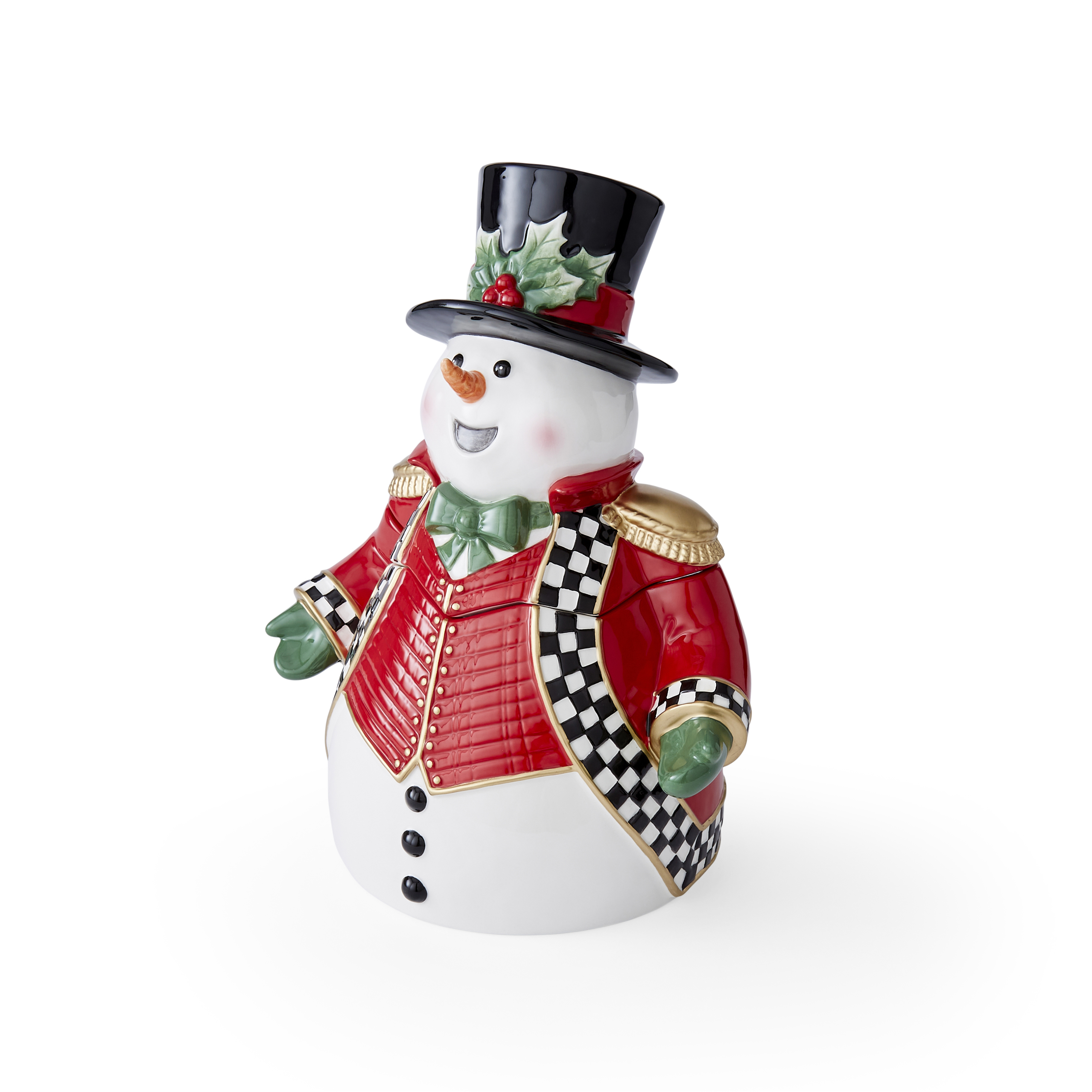 Christmas Tree Black and White Snowman Cookie Jar image number null